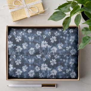 Papel De Seda Ducha de Novia Flores Azul Mezclilla