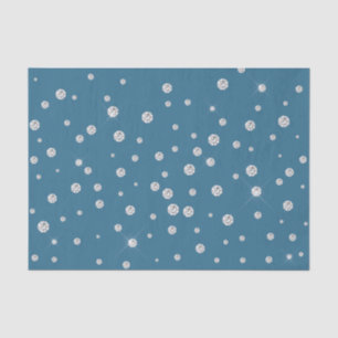 Papel De Seda Ducha de Novia Glam Blue White Diamonds