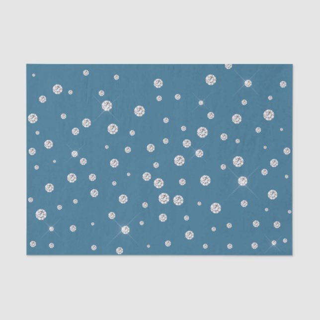 Papel De Seda Ducha de Novia Glam Blue White Diamonds (Anverso)