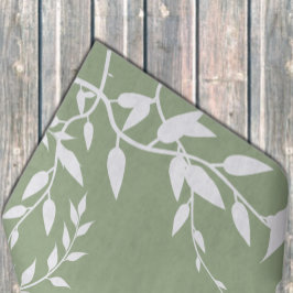 Papel De Seda Ducha de Novia Hojas Botánicas Verde Salvia