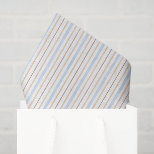 Papel De Seda Ducha de Novia Rayas Blancas Crema Azul