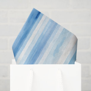 Papel De Seda Ducha de Novia Santorini Rayas Blancas y Azules