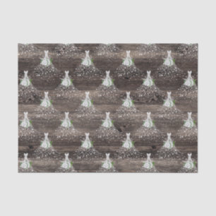 Papel De Seda Ducha de novia vestido Boda fiesta rústico