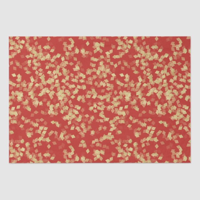 Papel De Seda Ducha de Novias Red Gold Confetti (Anverso)