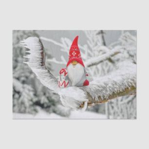 Papel De Seda Duende de Navidad Árboles Nevados