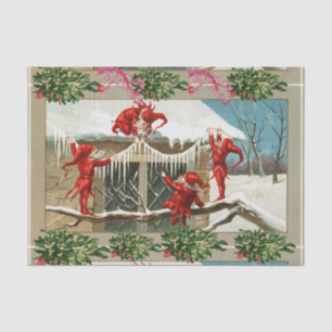 Papel De Seda DUENDES ROJOS, DECORACIÓN del NAVIDAD CON los