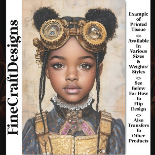 Papel De Seda Dulce Chica Morena Monada Steampunk AD2 Decoupage