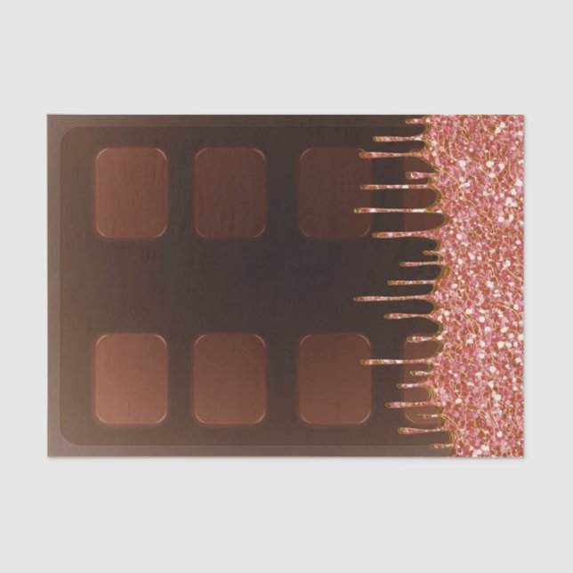 Papel De Seda Dulce de barra de dulce de chocolate con goteo de  (Anverso)