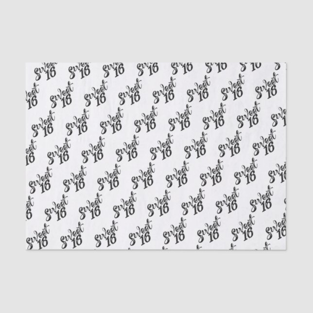 Papel De Seda Dulce Dieciséis Números 16º Cumpleaños (Anverso)