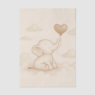 Papel De Seda Dulce Elephant Love Balloon Decoupage Tejido Paper