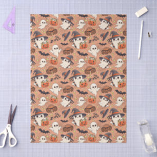 Papel De Seda Dulce Fantasma de Halloween al Estilo Kawaii