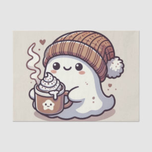 Papel De Seda Dulce fantasma de Halloween con gorro de otoño y c