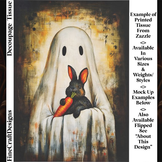 Papel De Seda Dulce Fantasma de Halloween Rústico y Conejo FS4L  (Subido por el creador)