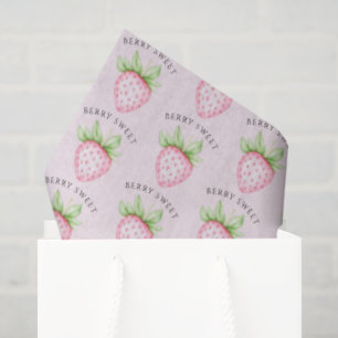 Papel De Seda Dulce Fiesta de Agua Acuarela Fresa Rosa Baby Show