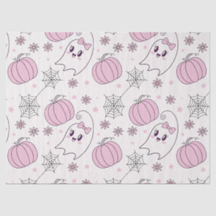 Papel De Seda Dulce Patrón de Calabaza Rosa de Halloween