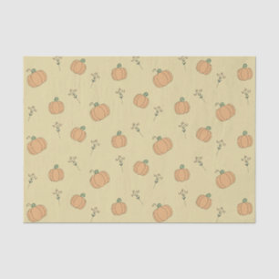 Papel De Seda Dulce patrón de calabaza y follaje de otoño 