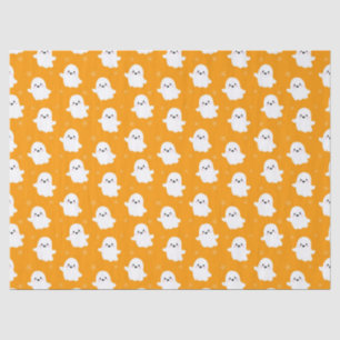 Papel De Seda Dulce Patrón de Fantasma Naranja – Diseño de Hallo