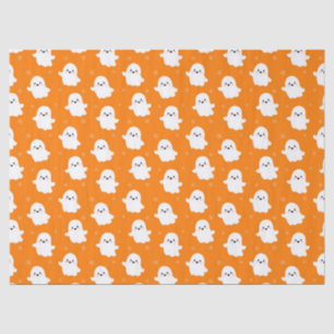 Papel De Seda Dulce Patrón de Fantasma Naranja – Diseño de Hallo