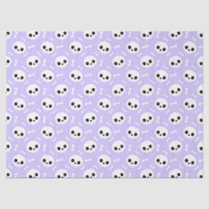 Papel De Seda Dulce Patrón de Halloween de Calavera y Huesos Mor