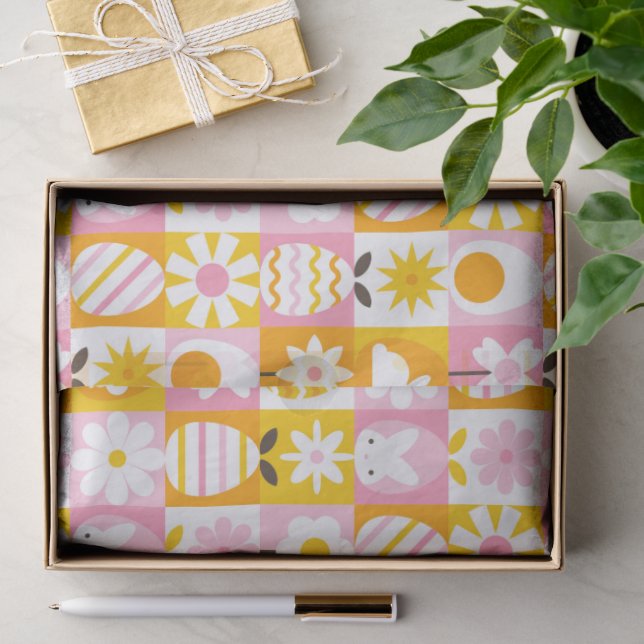Papel De Seda Dulce primavera Easter Patchwork  (Regalo )