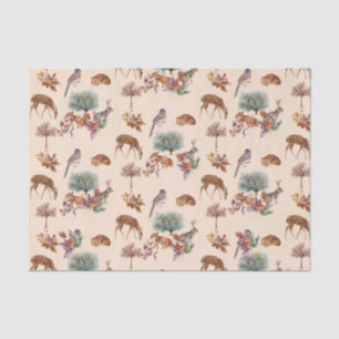 Papel De Seda Dulces animales y aves de Woodland Antecedentes