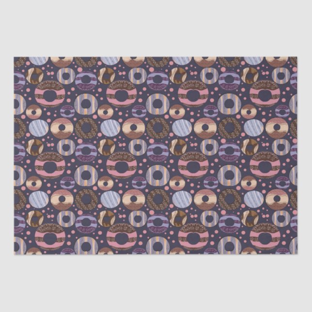 Papel De Seda Dulces donuts Baby Shower: Niña pequeña, morada (Anverso)