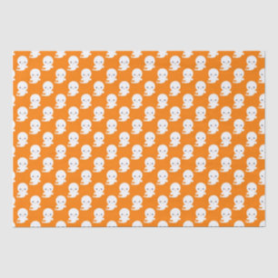 Papel De Seda Dulces fantasmas naranjas y blancos de Halloween
