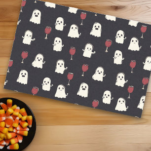 Papel De Seda Dulces fantasmas y copas de vino de Halloween