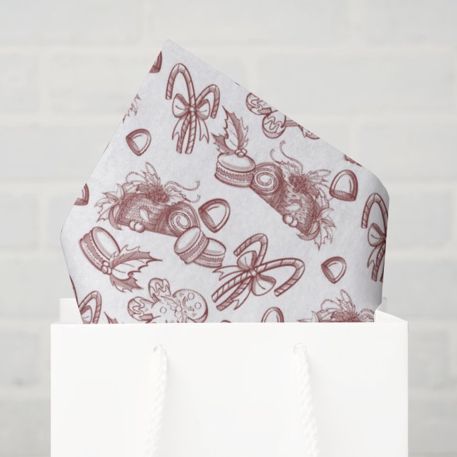 Papel De Seda Dulces Navideños- Menta (Sheer) (Bolsa de regalo)