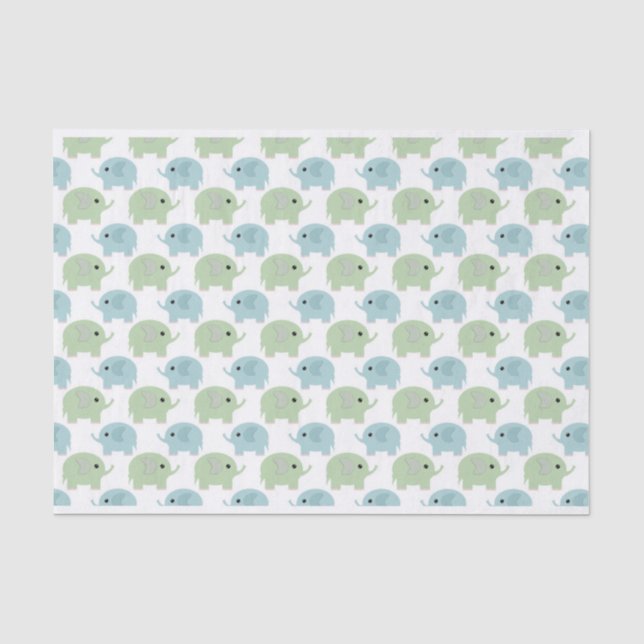 Papel De Seda Dulces Pequeños Elefantes (Anverso)