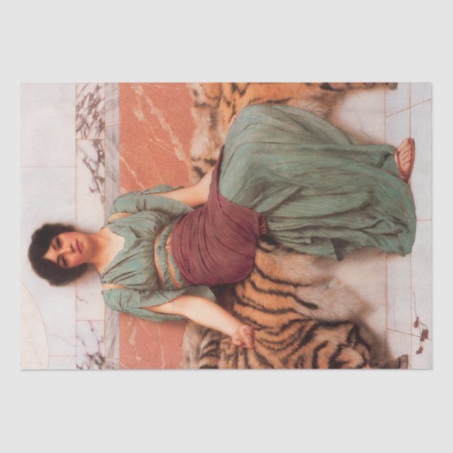 Papel De Seda Dulces sueños (bella mujer romana en piel de tigre (Anverso)