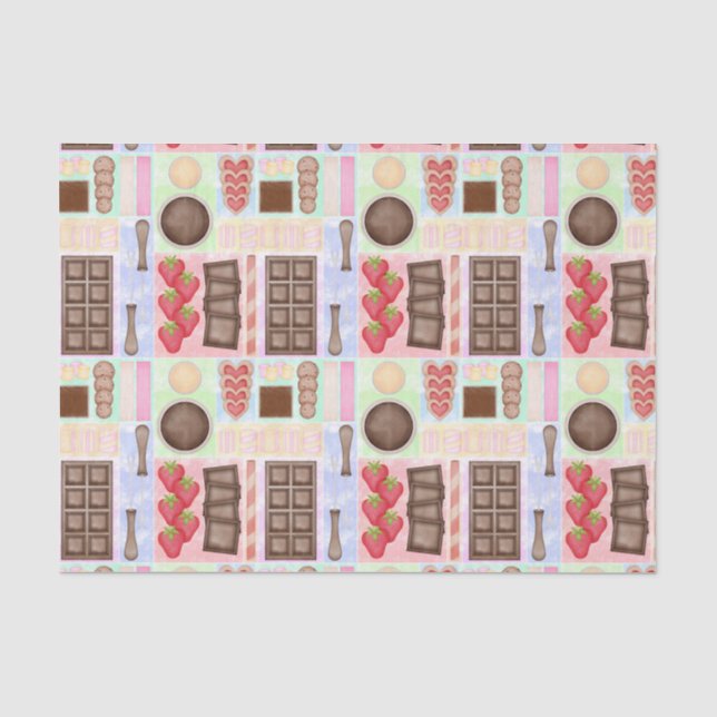 Papel De Seda Dulces Tratamientos Chocolate Fondue Dessert Marsh (Anverso)