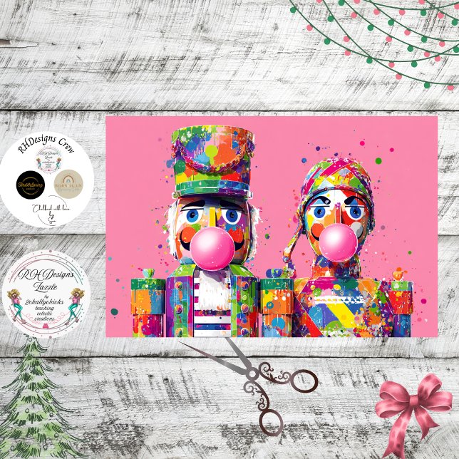 Papel De Seda Dúo de Cascanueces Decoupage Bubblegum Splatter Ki (Subido por el creador)
