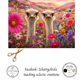 Papel De Seda Dúo Juguetón de Emú Decoupage Campo de Flores Aust