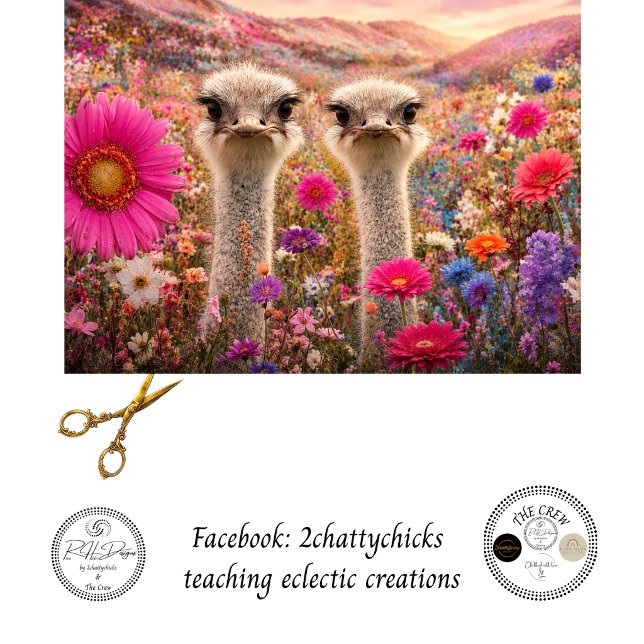 Papel De Seda Dúo Juguetón de Emú Decoupage Campo de Flores Aust (Subido por el creador)