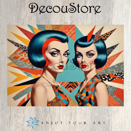 Papel De Seda Dúo Retro Glam – Mujeres de Arte Pop Vintage Decou
