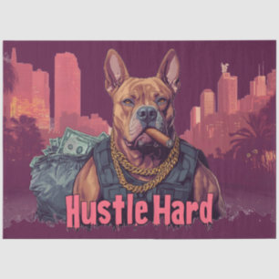 Papel De Seda Duro rival - Perro Pitbull con dinero y cigarro