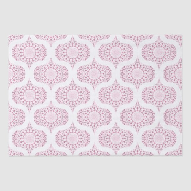 Papel De Seda Dusky Rosa Confetti Lace Retro Ogee Craft (Anverso)