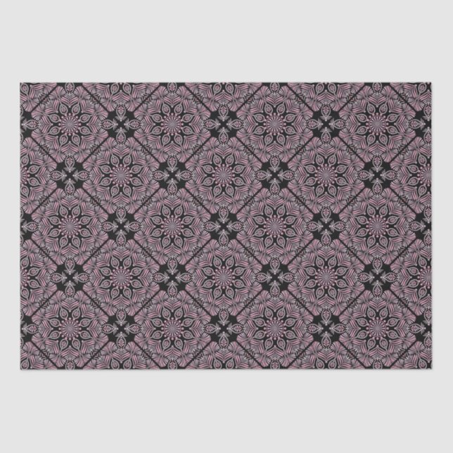 Papel De Seda Dusky Rosa Fronteras Mandala Tile Geométrico Diama (Anverso)