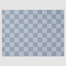 Papel De Seda Dusty Blue Checkerboard
