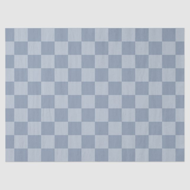 Papel De Seda Dusty Blue Checkerboard (Anverso)