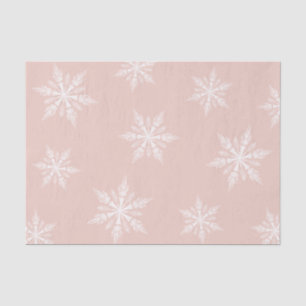 Papel De Seda Dusty Pink Winter Holiday Copos de nieve