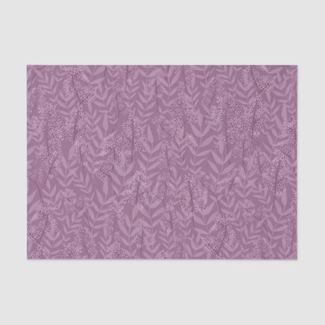 Papel De Seda Dusty Plum Purple Boda Botánico (Anverso)