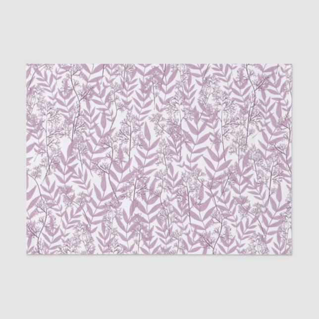 Papel De Seda Dusty Plum Purple Boda Botánico (Anverso)