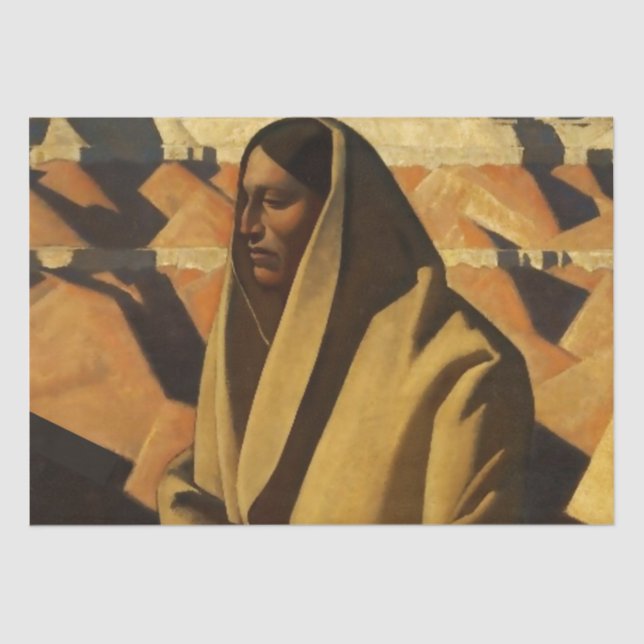 Papel De Seda "Earth Knower" Arte Occidental por Maynard Dixon (Anverso)