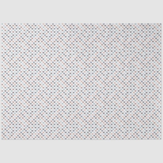 Papel De Seda Earth Tone Heart Tissue Paper (Anverso)