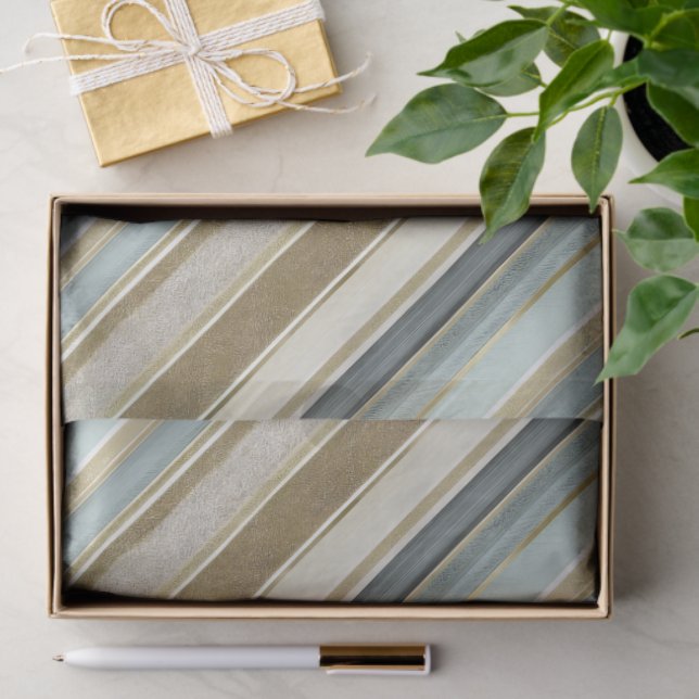 Papel De Seda Earth Tones Gold Christmas Pattern#28 ID1009 (Regalo )