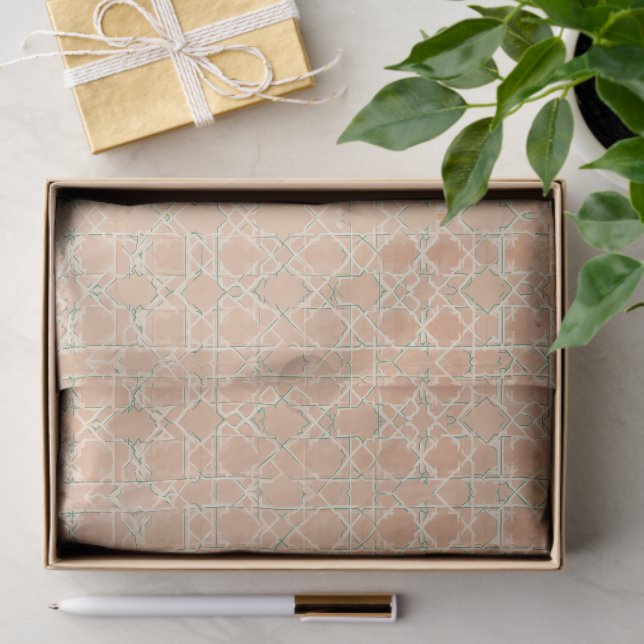 Papel De Seda Earthy Arabesque | Terracotta & Sage (Regalo )