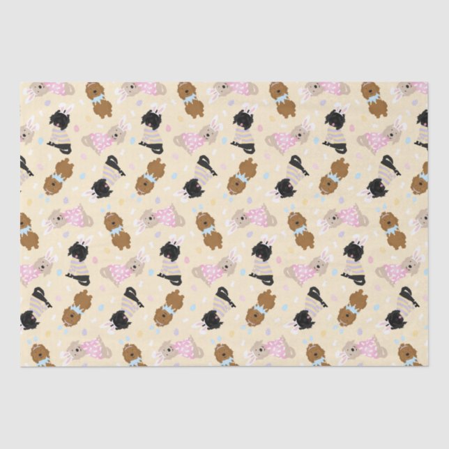 Papel De Seda Easter Bunny Goldendoodle Dogs (Anverso)