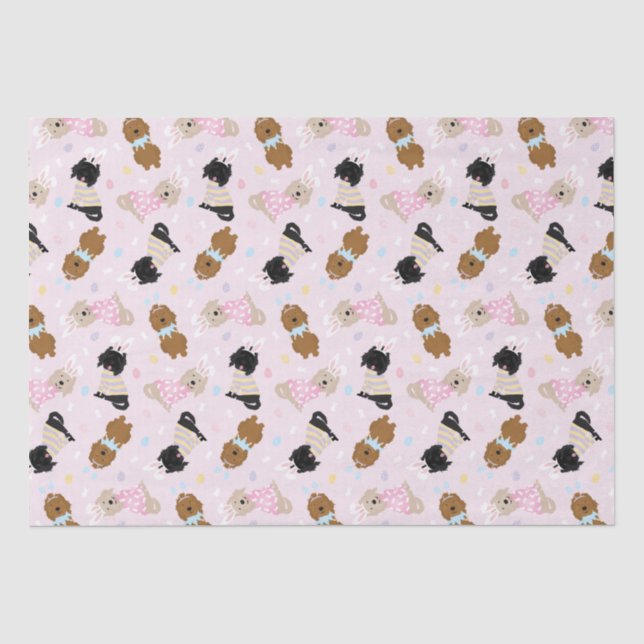 Papel De Seda Easter Bunny Goldendoodle Dogs (Anverso)